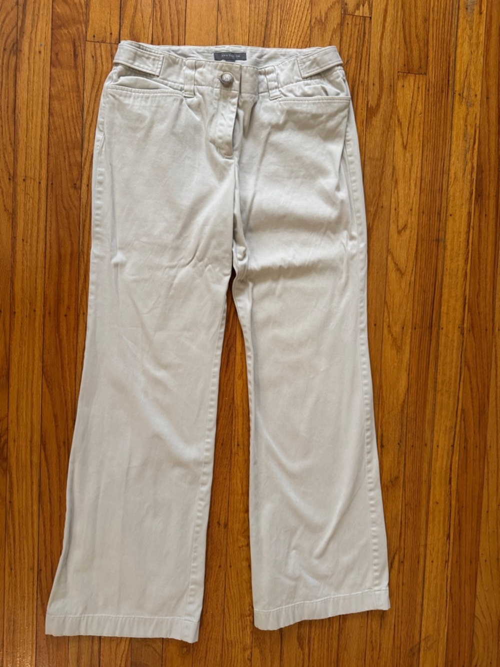 Ann Taylor Straight Leg Pants in Light Beige